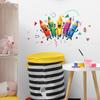 Self-adhesive Colorful Cute Pencil Wall Stickers for Classroom Study Entryway Home Decor