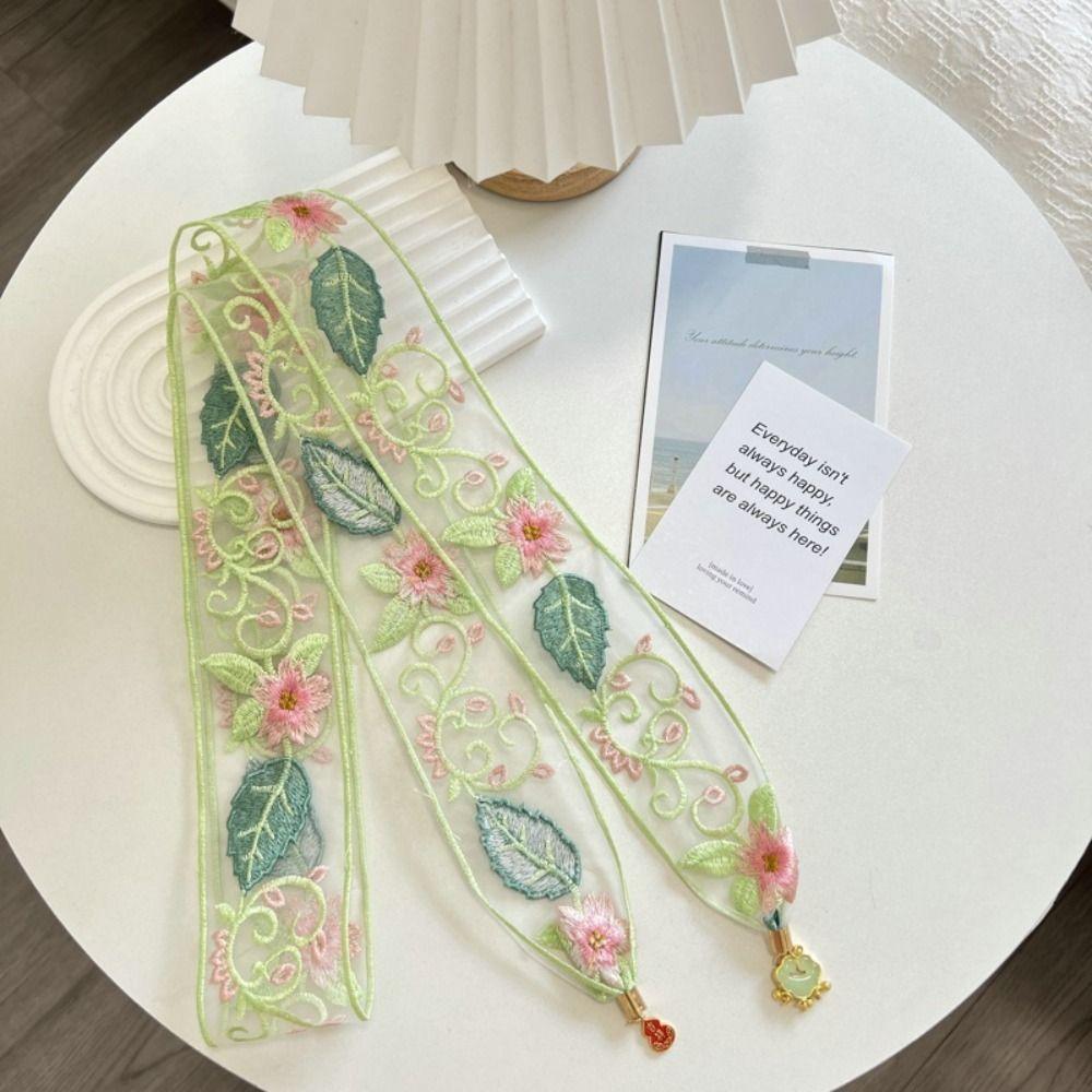 Ribbon Embroidered Lace Scarf Printed Scarf Headband Elegant Narrow Long Scarves  Multifunction