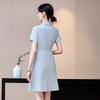 Toluoman Women's Blue Summer Business Suit Dress