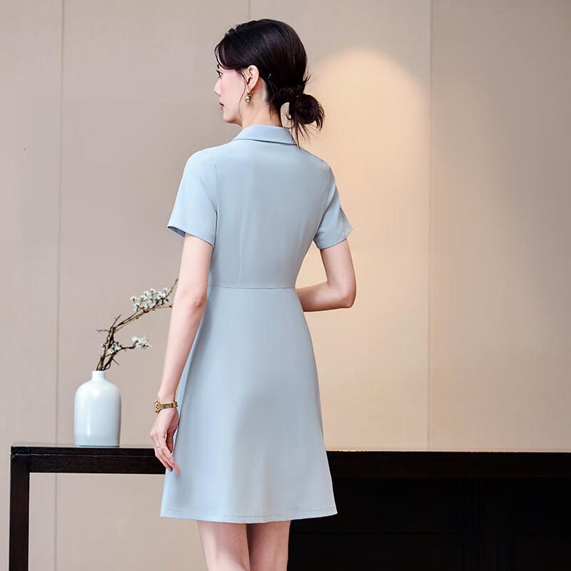 Toluoman Women's Blue Summer Business Suit Dress