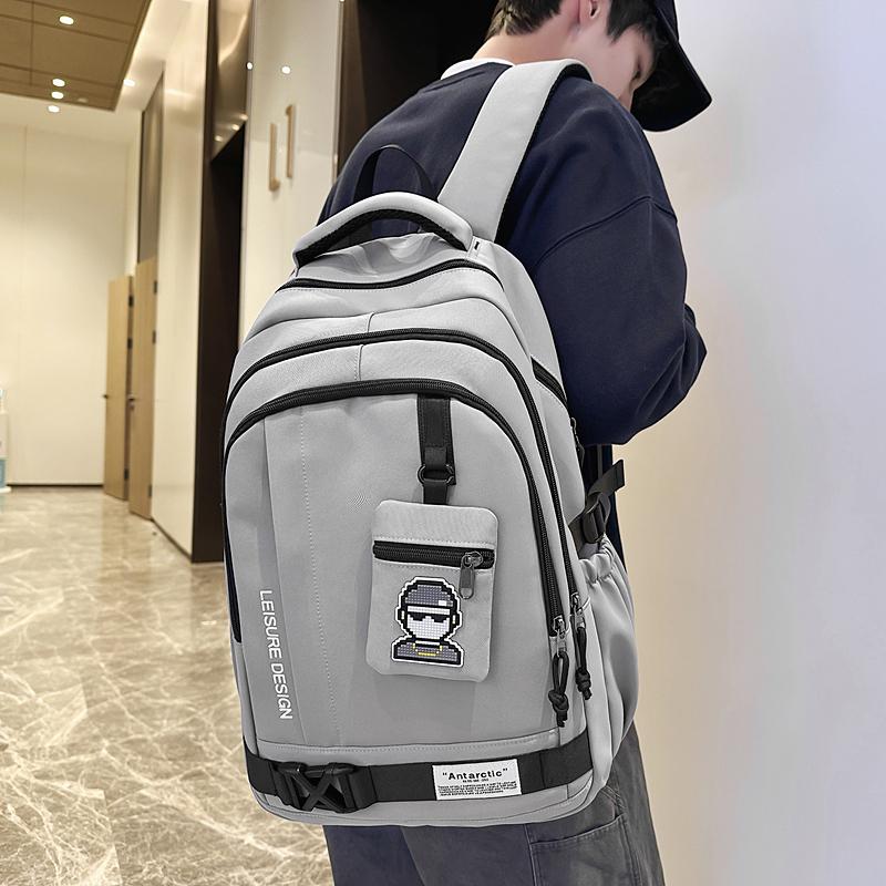 Junior High School Student Schoolbag Men's Large Capacity Lightweight and Durable Backpack with Coin Purse