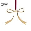 Decorative Bows for Garlands Gold Bow Christmas Ornaments Vintage Metal Hanging Decoration with Velvet Matte Ornaments Ribbon Xmas Tree Garland