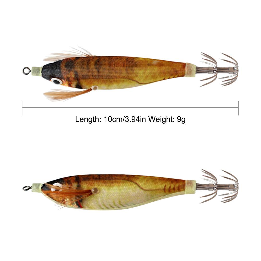 Luminous Squid Jig Hook Fishing Lure Artificial Fake Octopus Lures Wood Shrimp Cuttlefish Hard Bait Sea Jigs Fishing Tackle