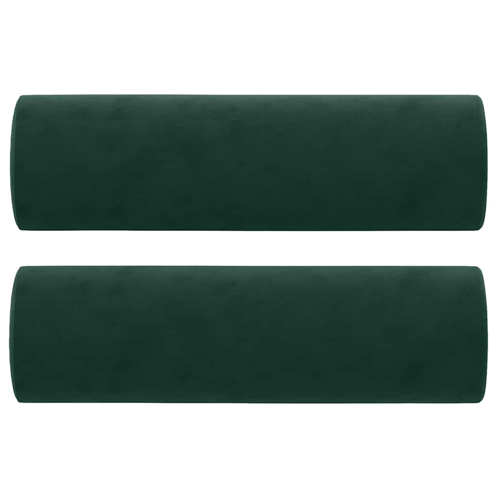 Vidaxl 3-Seater Sofa With Cushions, Dark Green, 180 Cm, Velvet