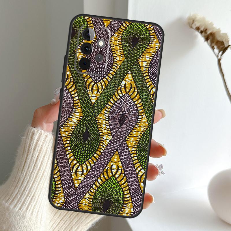 

African Style Fabric Print Case For Samsung Galaxy A16 A26 A36 A56 A55 A35 A15 A54 A34 A14 A52 A32 A12 A13 A33 A53 A17 Samsung A15