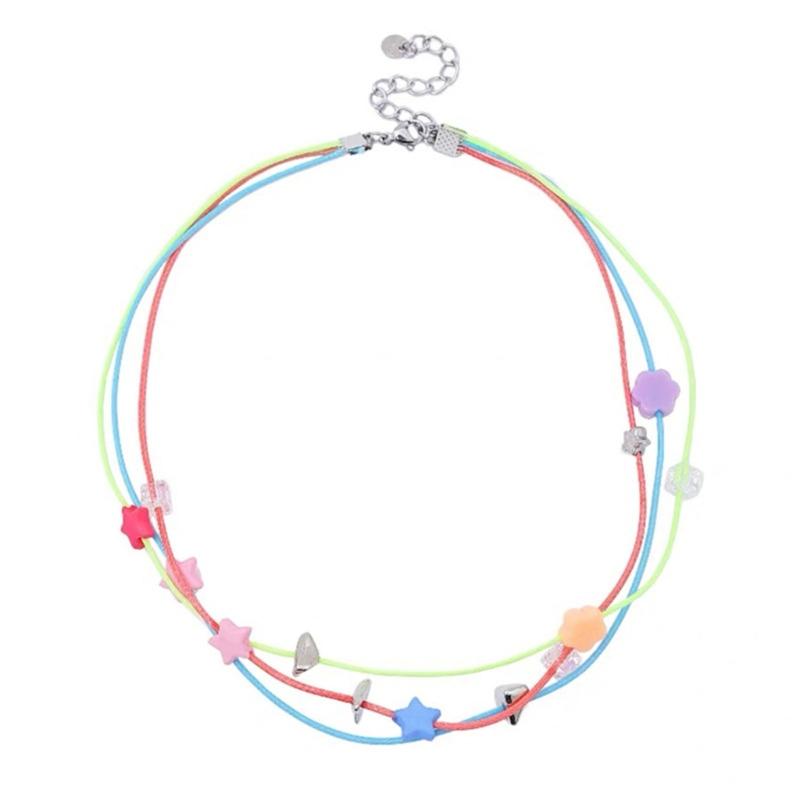 

Разноцветное ожерелье со звездочками для женщин Портативное ювелирное изделие Подарок На прочном шнурке