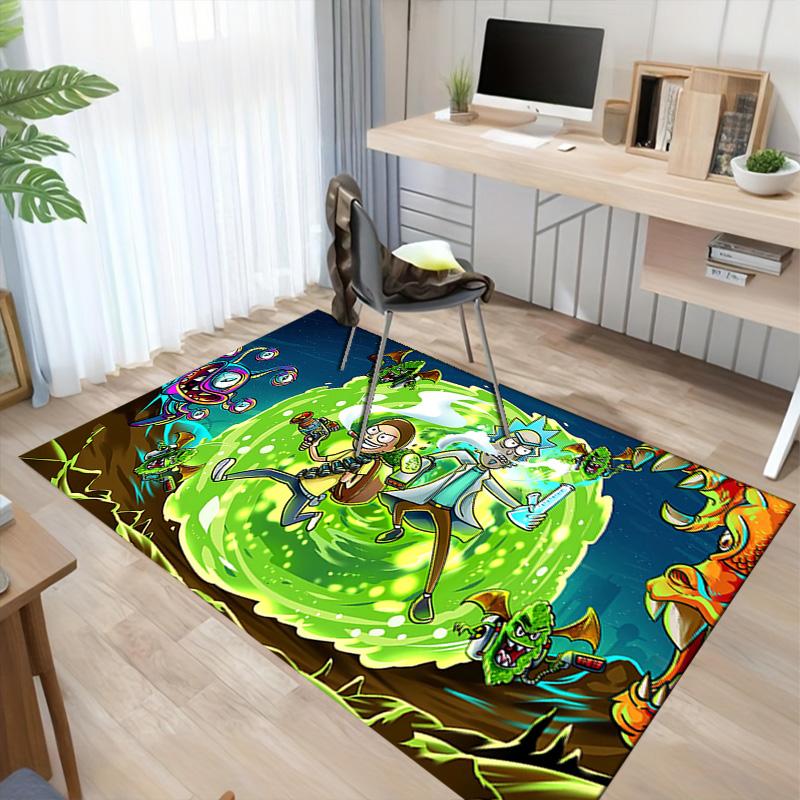 1pc Rick Morty Adventure Carpet for Playroom Bedroom Living Room Sofa Home Decor,kids Game Area Rug Non-slip Floor Mat Y826196