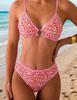 Women's Swimsuit Floral Triangle Cup Sexy Backless Bikini Set Swimwear Beachwear Bathing Suits
