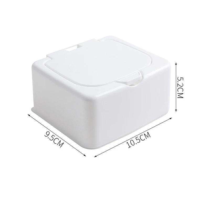 Cute Plastic Button Desktop Storage Box Jewlery Organizer Case with Lid Cosmetic Lipstick Hairpin Cotton Swab Sundries Container