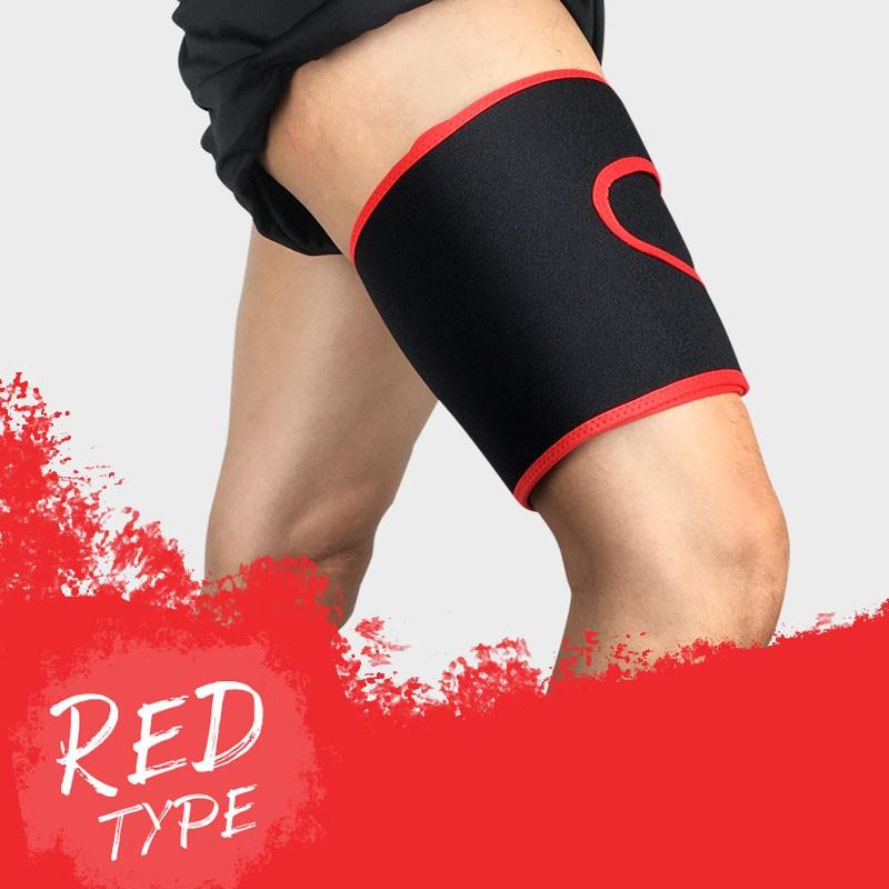 

1/2 Piece Thigh Support Brace Adjustable Size Compression Thigh Sleeve with Non-slip Nylon Buttons for Hamstrings Groin and Quadric Practical Use 1 Piece красный