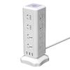 Multi-function Tower Power Strip with USB, Overload Protection, and Night Light