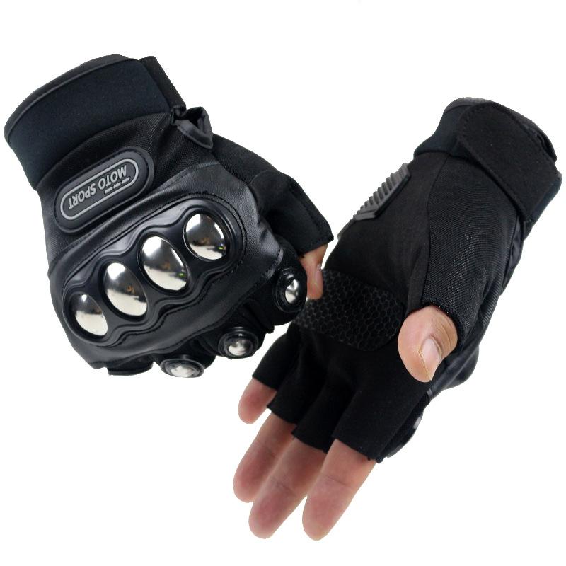 

Тактические перчатки Перчатки без пальцев с корпусом из нержавеющей стали Спорт на открытом воздухе Защита от падений Мужские тонкие для единоборств бокса езды на мотоцикле one size fits all чёрный