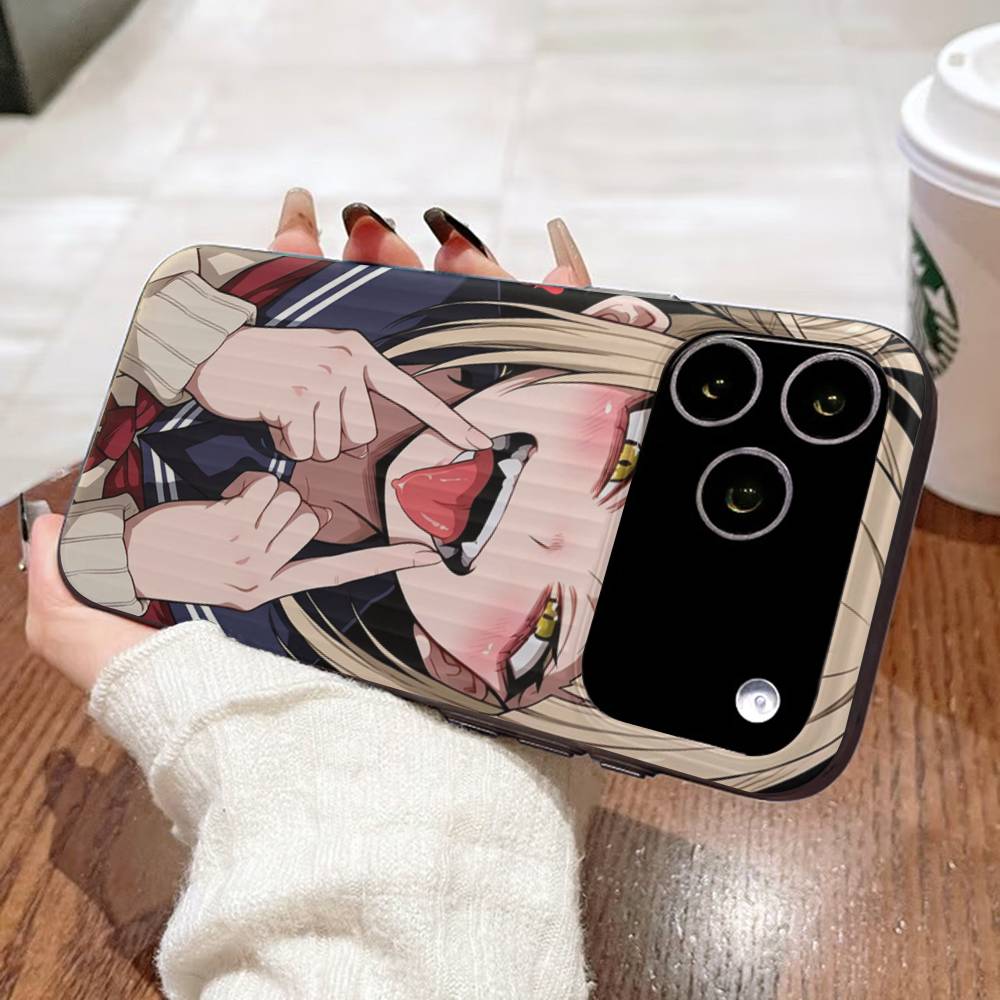 Toga Himiko My Hero Academia For Phone 17 16 15 14 13 12 11 Pro Max Plus Pro Air Phone Case Corrugated Stripe Back Cover
