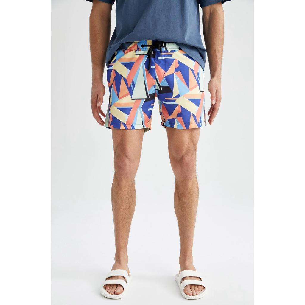 Geometric Patterned Marine Shorts