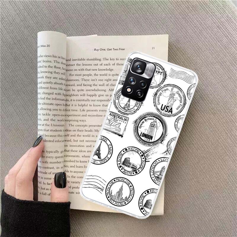 Travel Visas on Passports of Various Countries Phone Case For Redmi Note 13 12 Pro Plus 14 15 Pro 5G 11 11T 11E 11S 10 Pro 10S 9