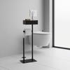 Toilet Paper Stand with Brush and Shelf Easy Assembly Bathroom Storage Rack with Toilet Brush Bathroom Tissue Storage Rack
