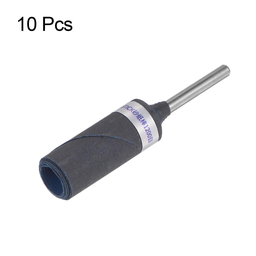Uxcell Abrasive Sandpaper 1200 3mm Sanding Drum Cylinder Grinding Head for and Metal Polishing 10-Piece Roll, Grit, Shank, Sleeve, Woodworking, Glass,