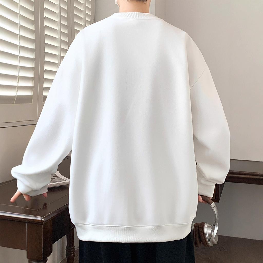 Autumn and Winter New Youth Design Necklace Decorated with Handsome New Printed Sweater Boys Comfortable Loose Joker.