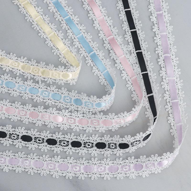 Pachet elegant de carduri handmade cu panglică din dantelă ajurată față-verso, accesorii pentru rochii din dantelă solubilă în apă, accesorii vestimentare, panglici pentru realizarea de articole de artizanat