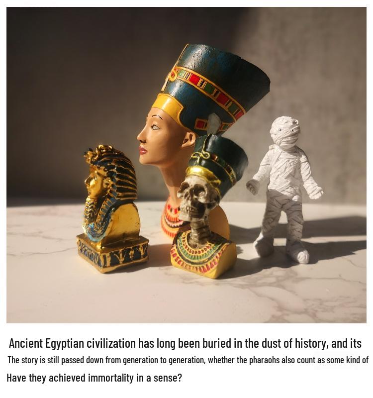 Xianci Ägyptisches Figurenset: Pyramide, Sphinx, Obelisk, Mumie und Pharao-Dekor für Kinderzimmer.