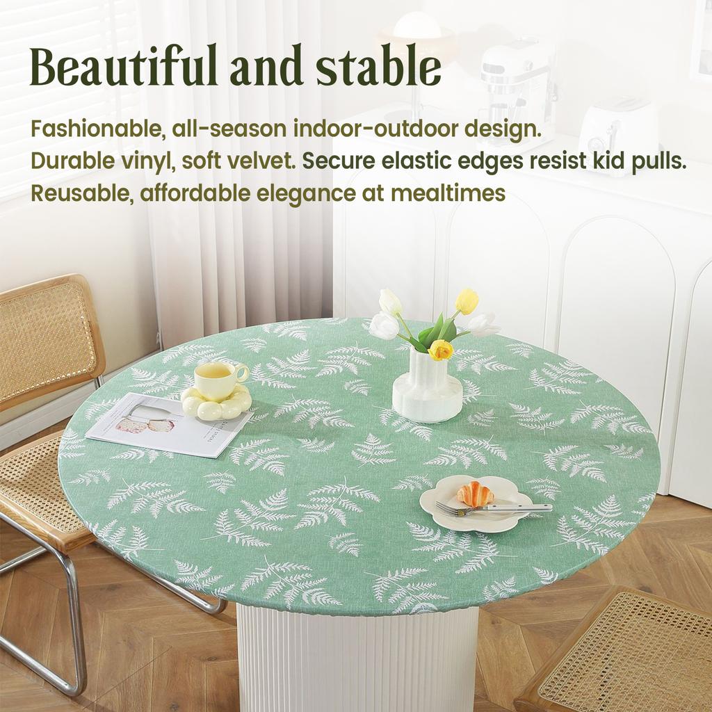 Elastyczny Obrus Winylowy z Flanelowym Podkładem Elastyczny Obrus Pokrowiec na Stół Ochraniacz na Stół na Obiad Na Zewnątrz
