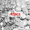 15/45Pcs 37mm Tinplate Blank Button Badge Kits Shiny Metal Medal with Pin, Handmade DIY Craft Supplies for Decorative Badges