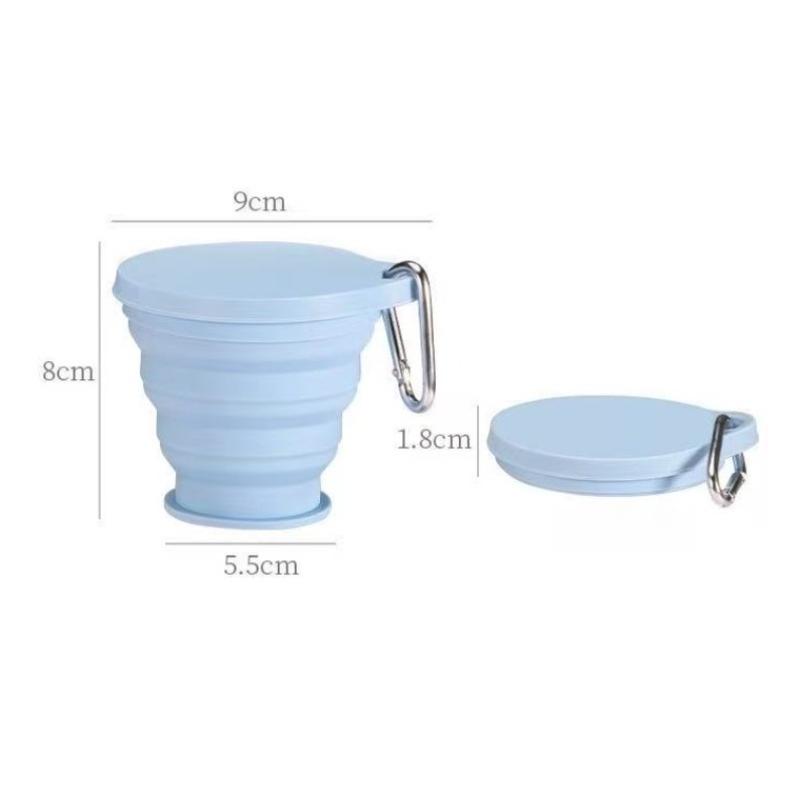 2pcs Simple and Practical Outdoors Silicone Folding Cup with Hanging Hole Creative Water Cup Travel Portable Washing Cup
