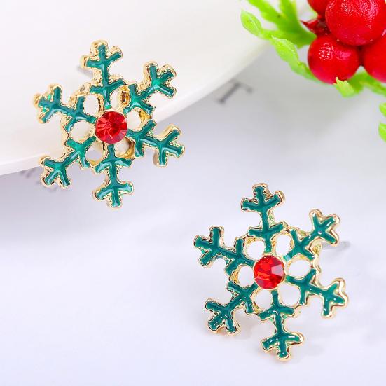 

Women Creative Christmas Snowflake Candy Cane Stud Earrings Xmas Party Jewelry