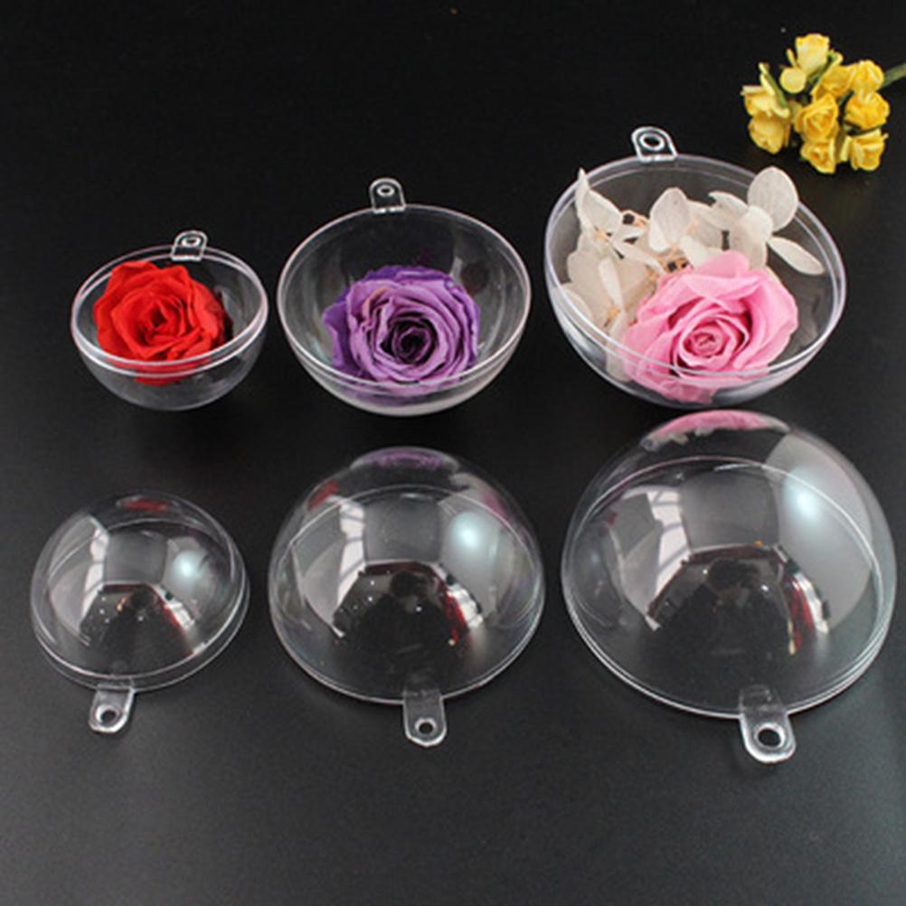 12Pcs 4Cm Transparent Fillable Ornament Acrylic Plastic Sphere for Christmas Party Wedding Home Decor Decoration Set
