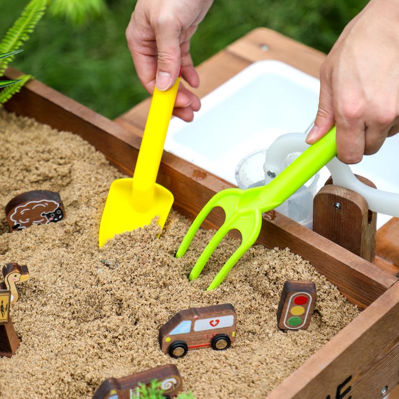 Kids' Wooden Sandbox and Water Play Outdoor Toys