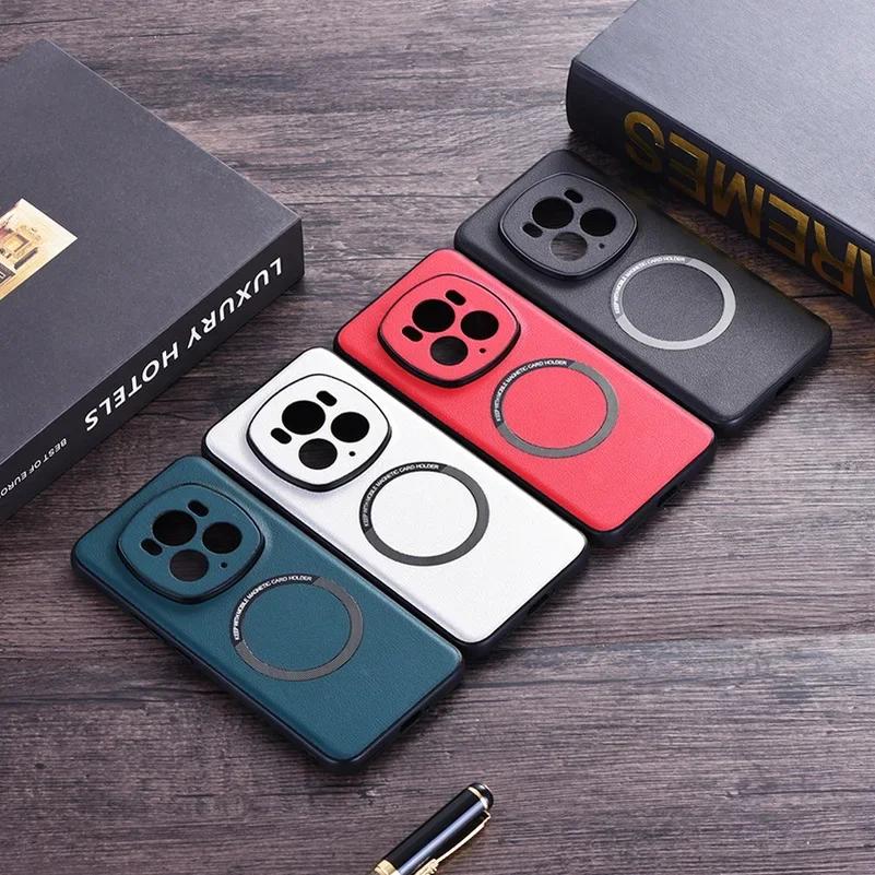 Luxuriöse Lederhülle für Honor Magic 6 Lite Pro 5 Pro 4 3 Honor 200 100 Pro 90 Pro X7A X8A X9A Stoßfeste Magsafe Magnetische Stoßfeste Business-Hülle