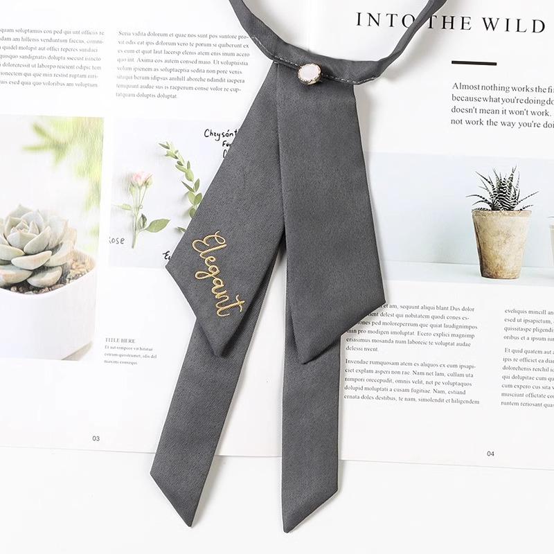 

Галстук-бабочка с вышитыми буквами в японском стиле для женщин, аксессуары для рубашек JK в стиле преппи серый