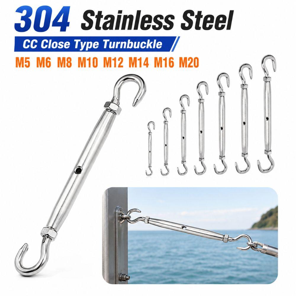 304 Stainless Steel CC Close Type Turnbuckle Adjustable Turnbuckle Tightener Outdoor Hardware
