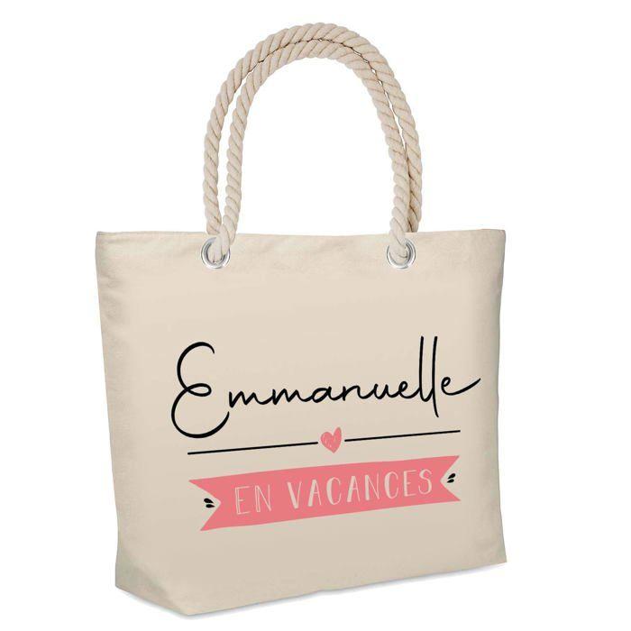 Sac de plage - PLANETEE - Isotherme Emmanuelle en Vacances - Coton naturel - Grande contenance - Imprimé en France