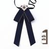 Korean Retro Bow Tie & Pearl Brooch - Women's Uniform Accessory