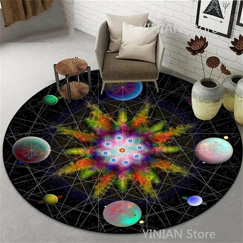 Geometry Round Carpet Cushion Living Room Bedroom Floor Mat Doormat Sofa Computer Chair Area Rug Dropshipping Wholesale