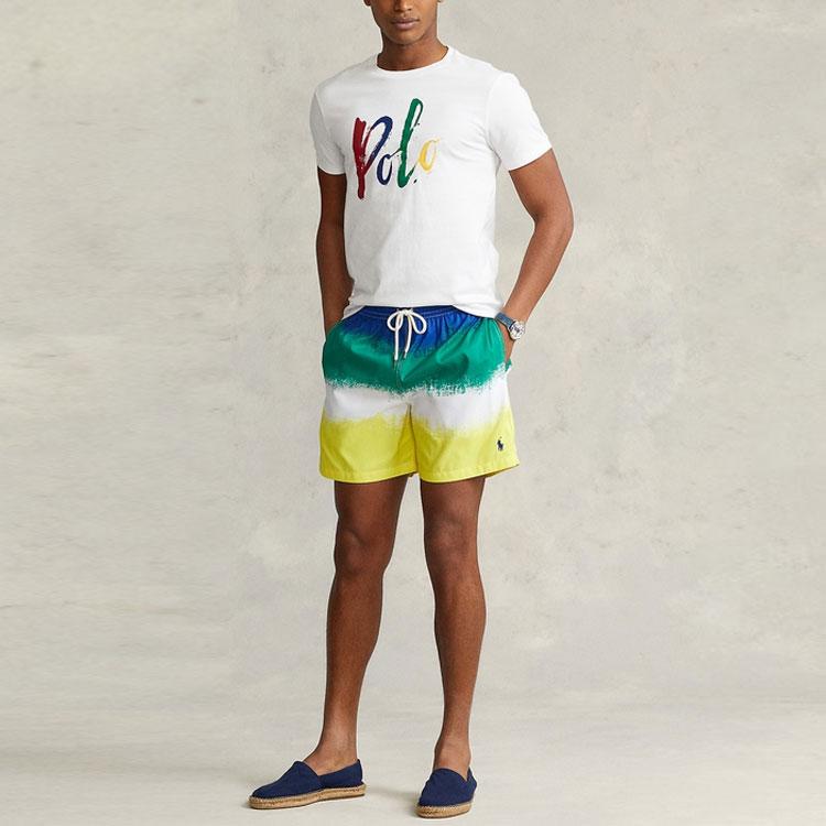 Polo Ralph Lauren SS22 Solid Color Letter Print Crew Neck Short Sleeve T-Shirt Men Tops White MNPOTSH1N821226-100