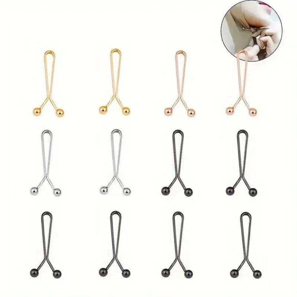 12PCS Exquisite Invisible Metal Waist Clips Alloy No Trace Detachable Pants Clips Detachable Buckle DIY Sewing Hooks