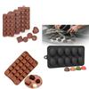 Silicone Chocolate Molds Nonstick Candy Molds for Baking Handmade Truffles Jelly Ice Cube Molds Flower Heart Square Shapes