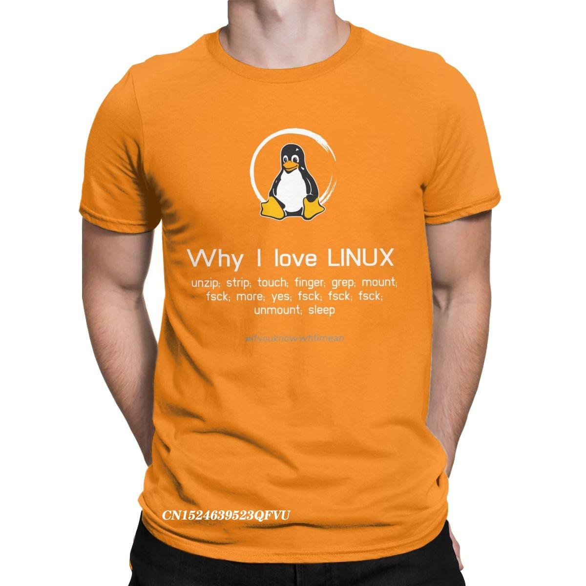 

Чоловіча футболка з пінгвіном Tux Linux з преміальної бавовни, одяг для дозвілля, футболки в стилі хараджуку манга, естетичні сорочки S помаранчевий