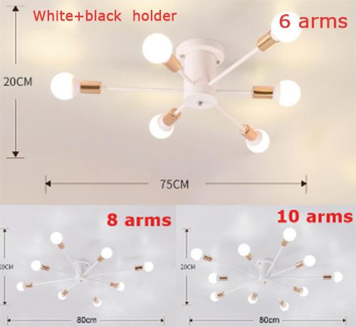Vintage Pająk Żyrandol Czarny/Biały Retro Lampa Wisząca Nowoczesny Salon Restauracja Inne Sypialnie Lampa Sufitowa Oprawa Oświetleniowa