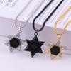 Popular Jewelry Retro Masonic Hexagram Zircon Mens Alloy Pendant Necklace