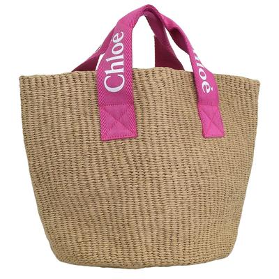 Bolso Bolso Tote Marrón Rosa Bolso Cesta Niños NIÑOS Colaboración Mifuko Adorno Cinta Grosgrain C20045 49L Mujer [Artículo]