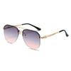 New Half Frame Double Beam Sunglasses for Men Women Luxury Driving Sun Glasses UV Protection