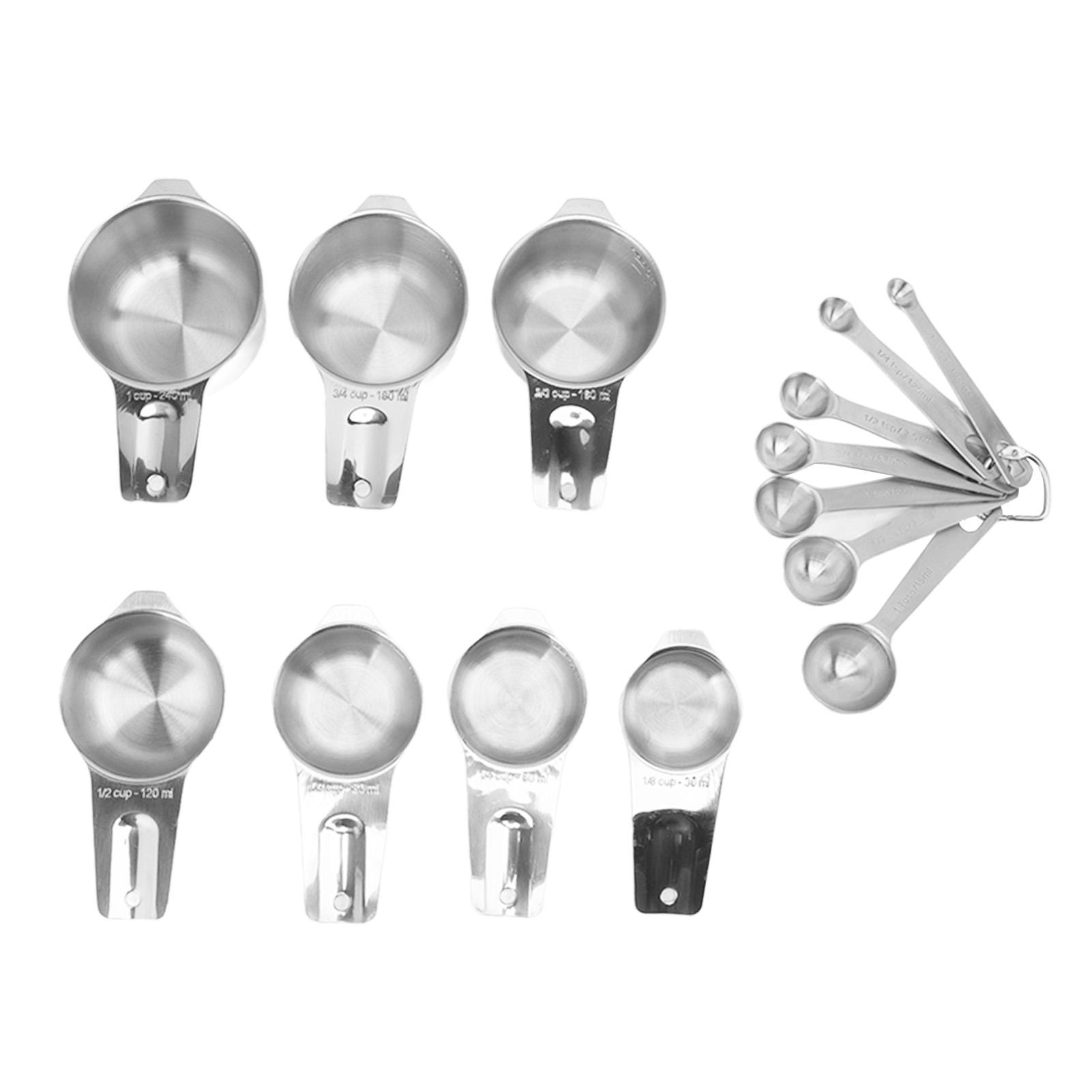 

14Pcs Stainless Steel Measuring Spoons Set Stackable Multifunctional Nesting Measuring Spoons Cups Set Kitchen Tools L