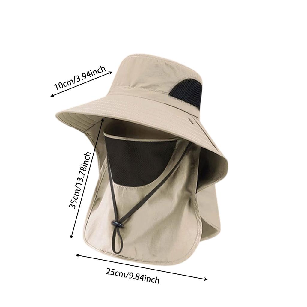 Outdoor Sun Hat UV Protection Hunting Fishing Cap for Men Women Hiking Camping Visor Bucket Hat Neck Flap Fisherman Hat