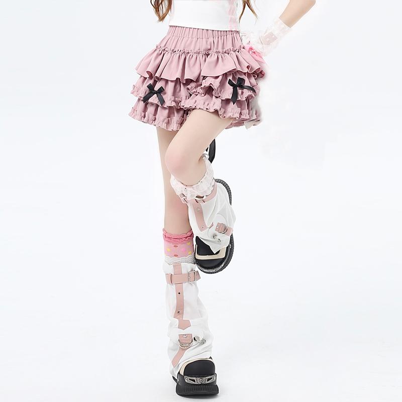 Minifustă de damă cu pantaloni scurți Stil Y2K Punk Gotic Kawaii Fustă Tort cu Volane Talie Elastică Haine de Modă Streetwear