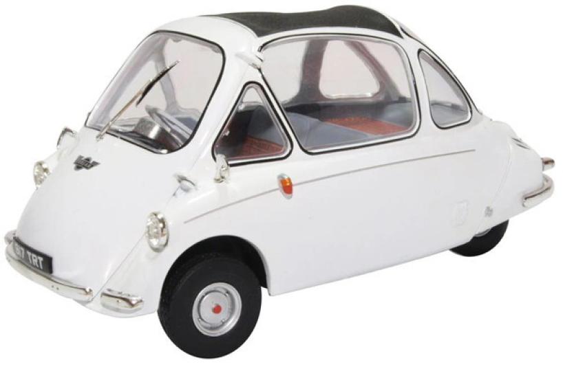 [USED]OXFORD 1/18 Heinkel Trojan Grecian White Ready-to-Display Diecast Miniature Car OX18HE004