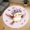 1pc Bird Flower Round Chair Mat Area Rug - Non-Slip, Floor Mat for Office, Bedroom, and Indoor Decor -1002118