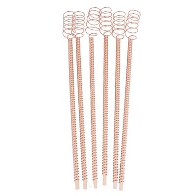 6PCS Electroculture Plant Stakes 12 Inch Natural Wood Stake Wrapped with Pure Copper Coil Gardening Antennas for